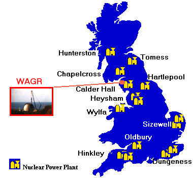 Windscale Map
The Sellafield site is built on land that was formerly part of the Windscale nuclear site, which is named after a nearby village. Windscale was owned by the United Kingdom Atomic Energy Authority. Following the breakup of the UKAEA into research (UKAEA) and production (BNFL) arms, part of the site was transferred to BNFL. In 1981 the transferred part of the site was renamed "Sellafield" [1]. The remainder of the site remains in the hands of the UKAEA and is still called Windscale. Two air-cooled, graphite-moderated Windscale reactors constituted the first British weapons grade plutonium 239 production facility, built for the British nuclear weapons program in the late 40s and the 50s.
Keywords: Windscale