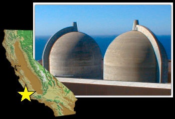 Diablo Canyon map and Containment photo
Photo Diablo Canyon nuclear power plant courtesy of Jim Zimmerlin of Pacific Gas & Electric Company, Avila Beach, California.
http://www.zimfamilycockers.com/DiabloCanyon.html
Keywords: Diablo Canyon Nuclear Power Plant