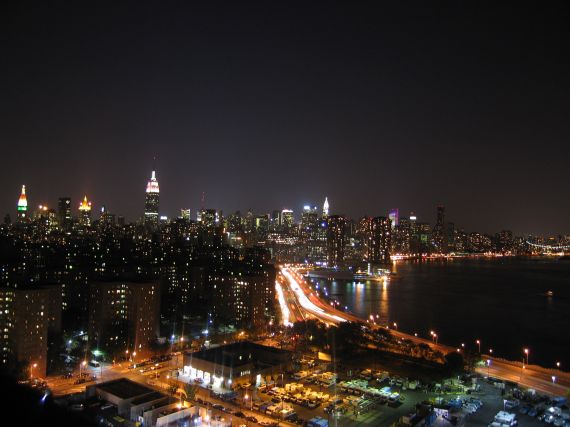 NYC at night
East River, FDR, and skyline from Lower Manhattan.  This photo was taken from the roof of the ConEd power plant on East 14th Street.
