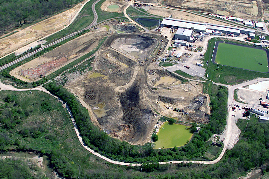 Waste Pits Project
Remediate the contents of six waste pits, which range in size from a baseball diamond to a football field and vary in depth from 13 feet to 30 feet.

Pits contain low-level radioactive waste byproducts of uranium and thorium processing generated during Fernald's 37-year production mission.
Keywords:  Fernald Green Salt Plant, Feed Materials Production Center, Fernald, Ohio (FEMP)