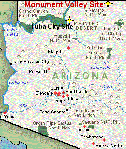 The former Monument Valley upgrader site is on Navajo Nation land in Cane Valley, Apache County, Arizona, about 20 miles south of Mexican Hat, San Juan County, Utah.
