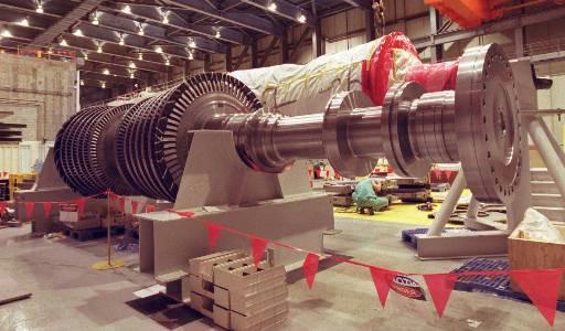 River Bend Nuclear Power Plant
Jim Julian, center, works on a part of a new turbine being installed at River Bend nuclear power plant April 20, 1999, in St. Francisville, La. Entergy Operations Inc. hopes to cheaply increase its electricity production through a two-phase project at the River Bend nuclear-powered plant.
Keywords: River Bend Nuclear Power Plant