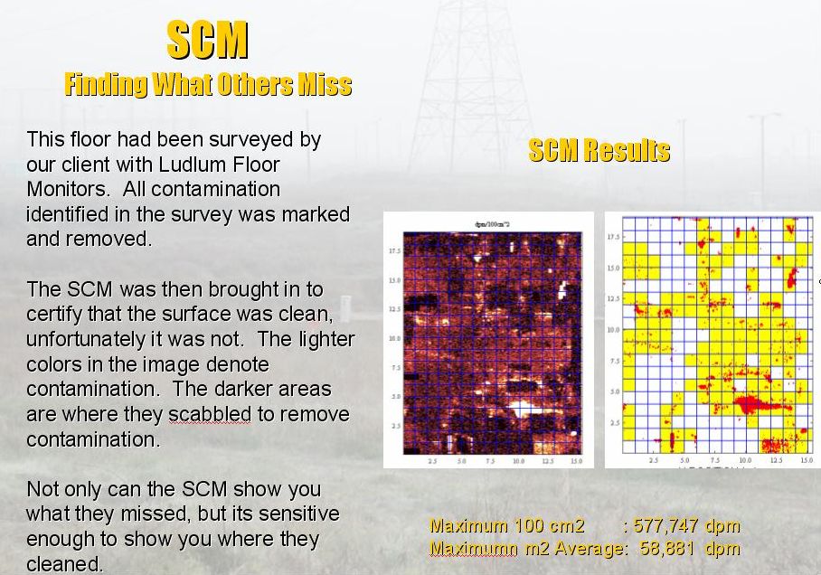 SCM Survey area
This area was supposedly scabbled clean.  We went back and proved to the client that it was not.
