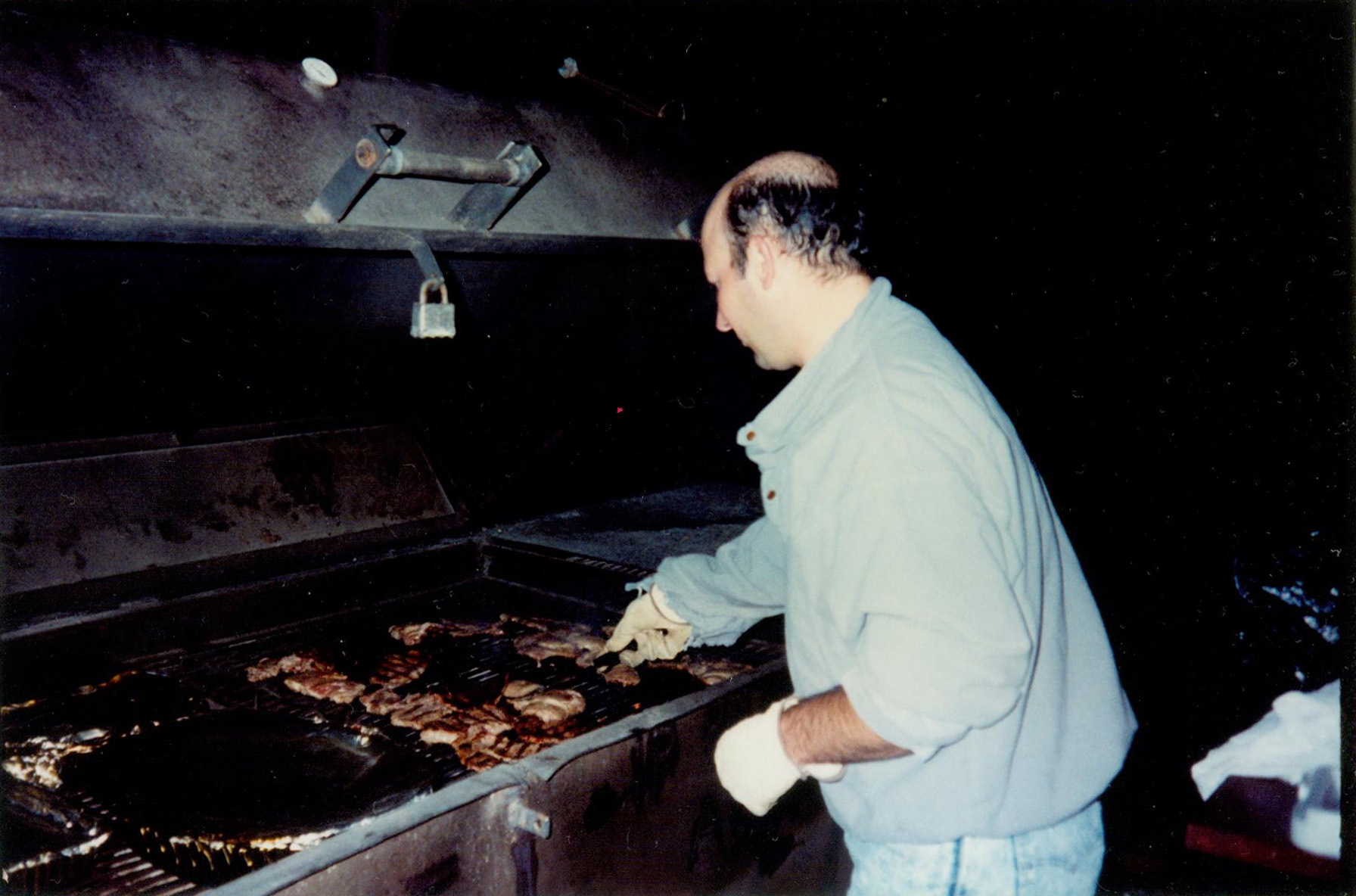 Cookin on the Barbi.
The cook at work.
