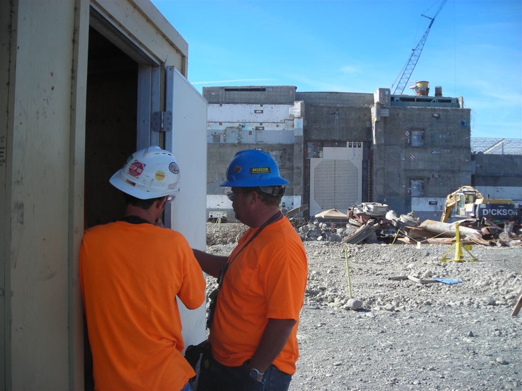 Brian Tate and Jeremy Anderson
Loadout of 105N's below grade demo debris.
