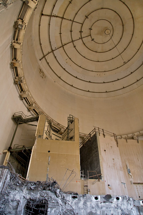 Marble Hill during 2010 demolition work
Remaining containment dome before final demolition.
