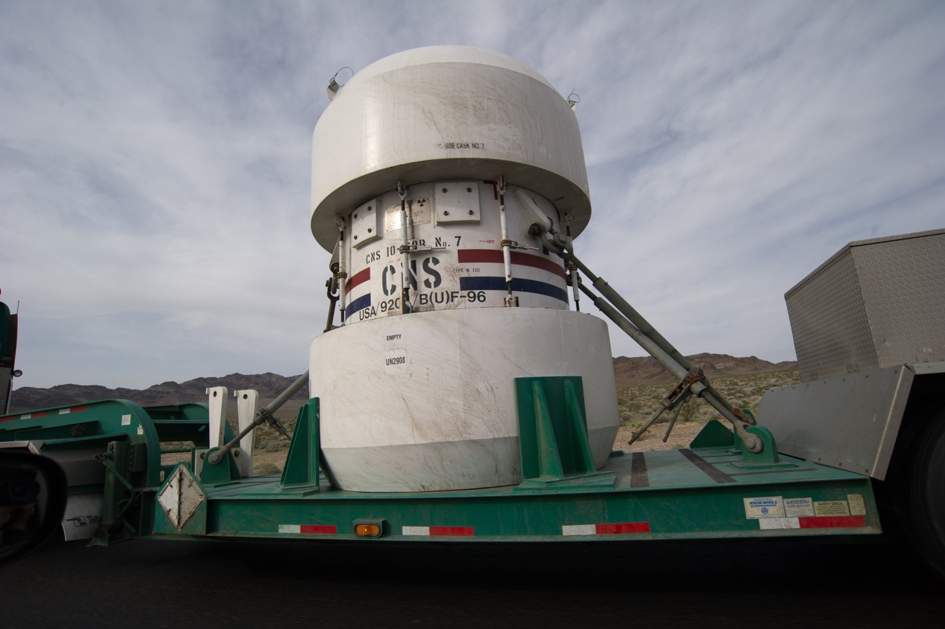 Click to view full size image
==============
Nuclear waste container 2010 nevada
Keywords: Nevada Test Site (NTS) Nuclear waste container 2010 nevada
Keywords: Nevada Test Site (NTS)