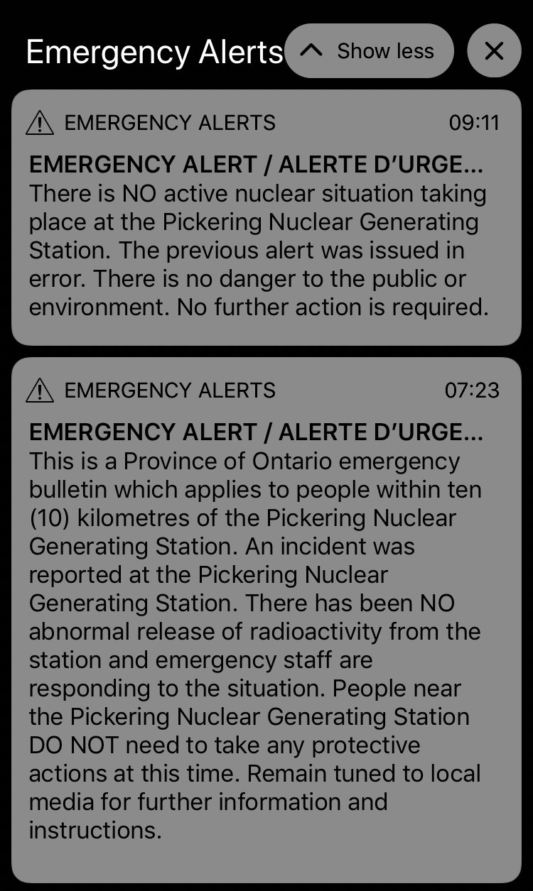 2020 Ontario Nuclear Incident Alert
Keywords: Pickering