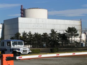 Caorso reactor dome beyond a barrier gate
