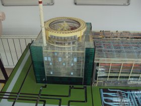 Kozloduy reactor building model with clear walls