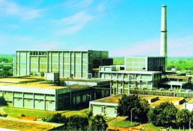 Madras reprocessing plant with tall stack